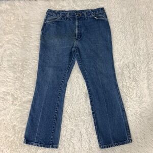 Vintage Rustler Jeans 35x28 Blue Pants 70s Talon‎ Cowboy Western 876 Tag 38x30
